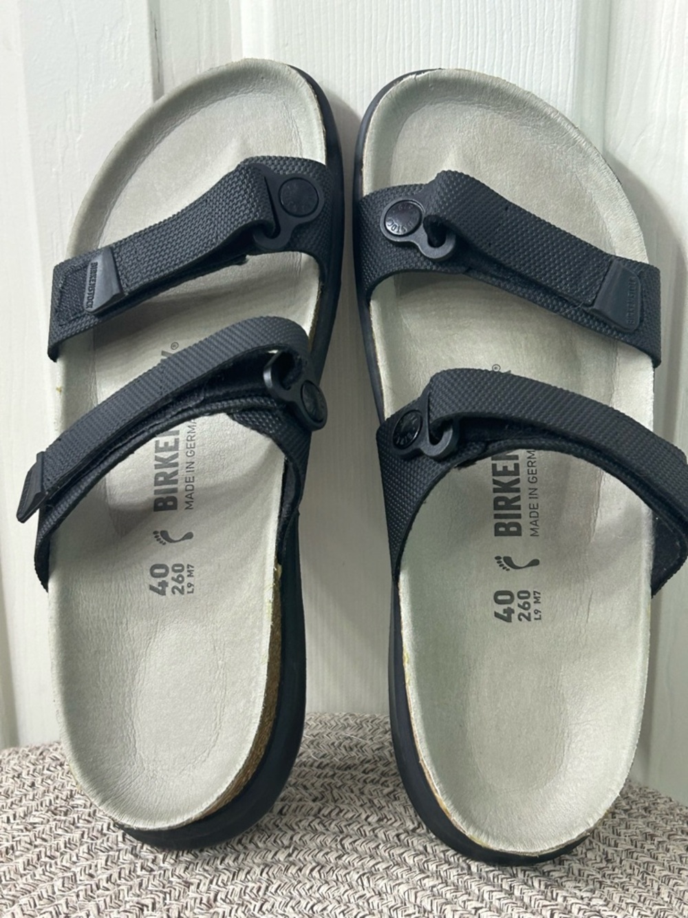 Birkenstock Sahara Futura Double Strap Black Sandals Women’s 9 Men’s 7 - Picture 8 of 10